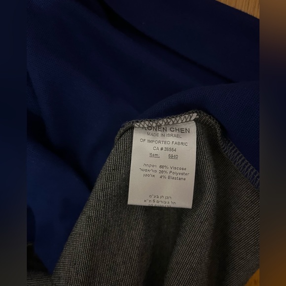 Dress Israel Designer Ronen Chen Gray Blue Long Sleeve Pencil Zip Dress‎ Size 10 - Picture 8 of 11